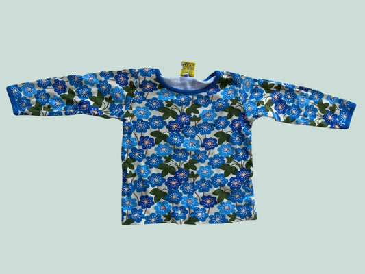 Organic cotton flower long sleeve top 12m (86, generous) | Duns Sweden