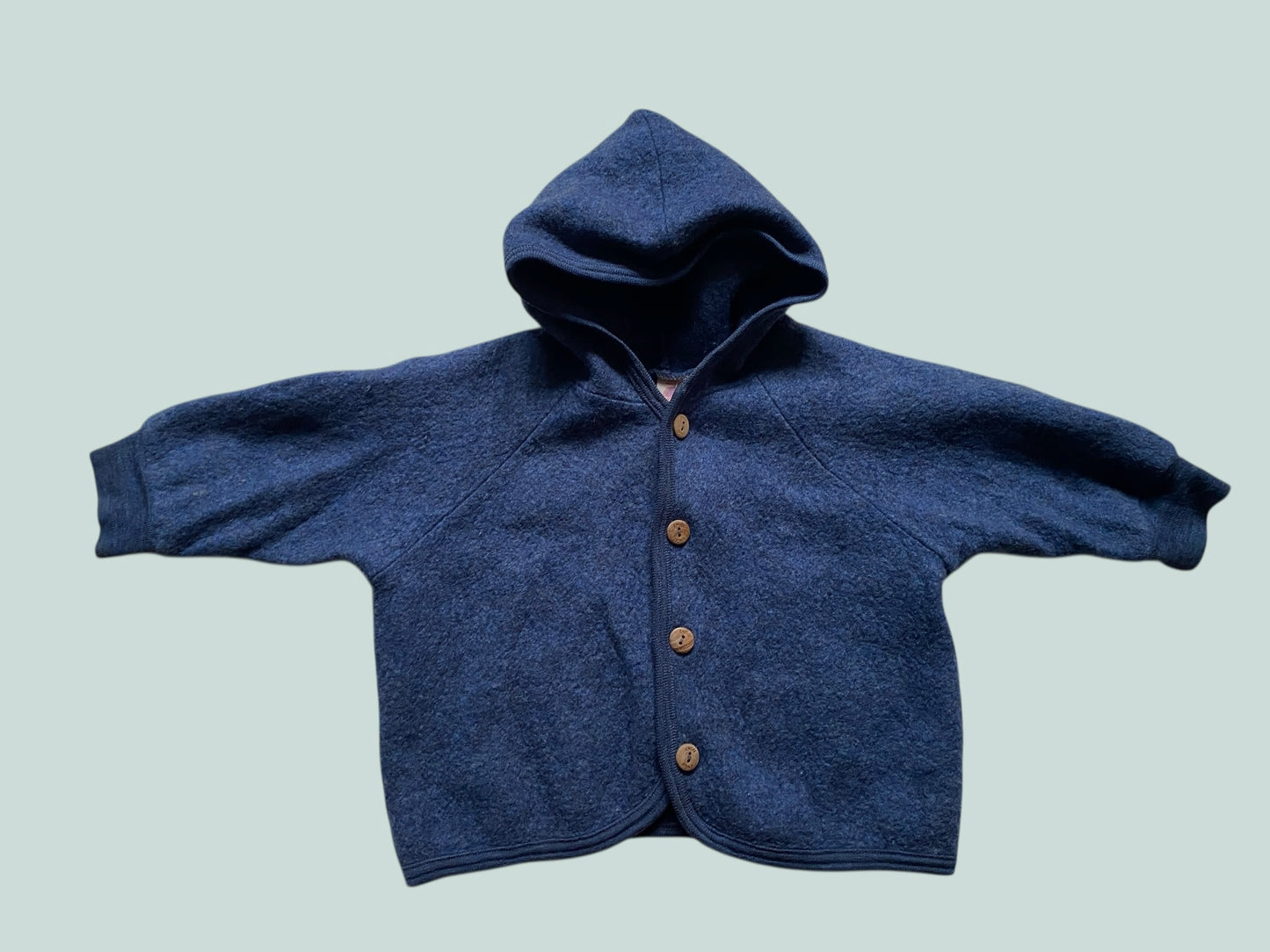 Blue wool fleece jacket 6-12m (generous) | Engel