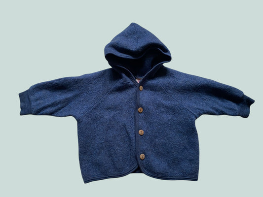 Blue wool fleece jacket 6-12m (generous) | Engel