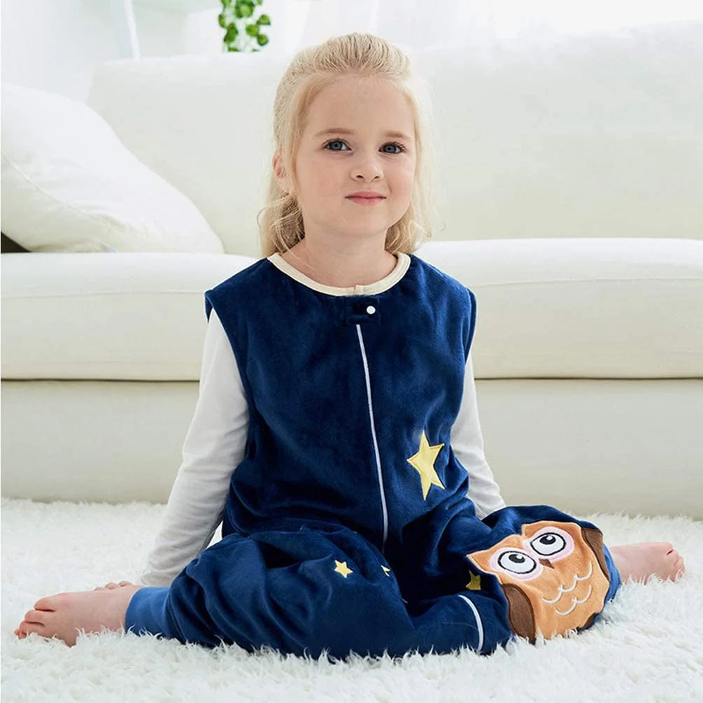 Cotton lined velour sleepsack with feet 3-5Y (M) | Michley