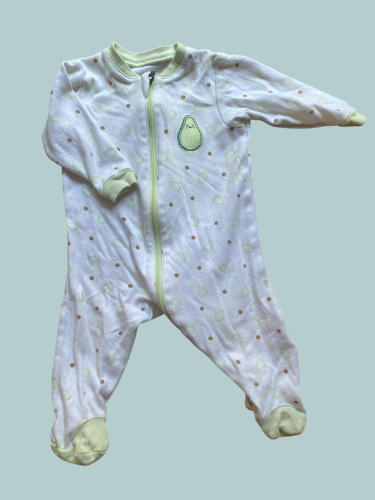 Cotton avocado 2-way zip sleeper 3 months | Tuffy