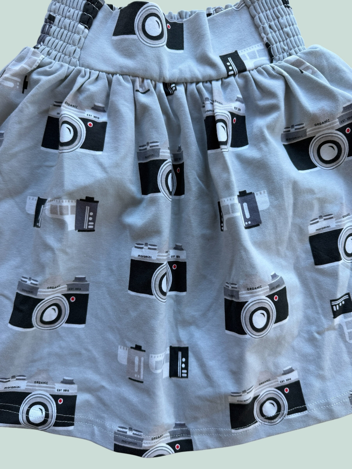 Organic cotton heather grey camera skirt top 3-5Y | Moromini