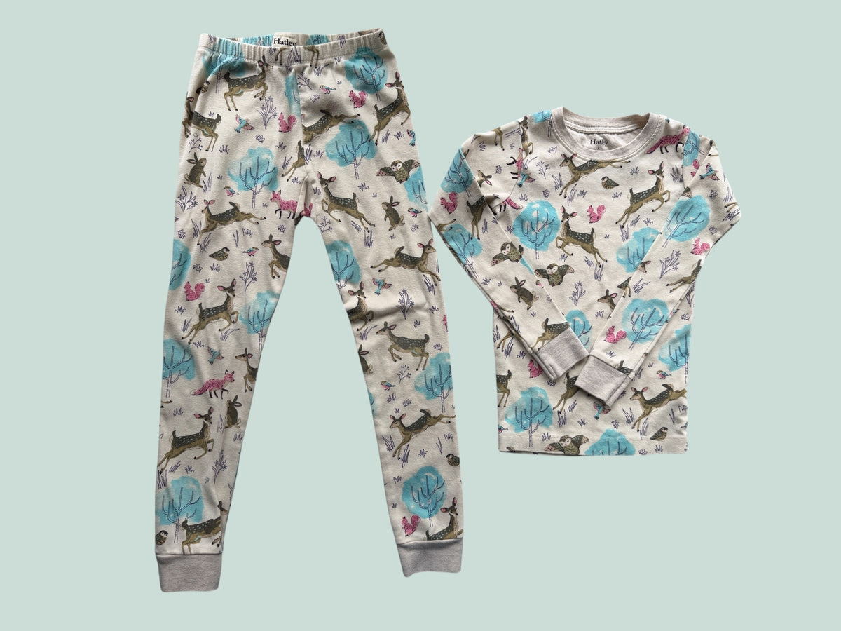 Organic cotton woodland animal pj set 7Y | Hatley