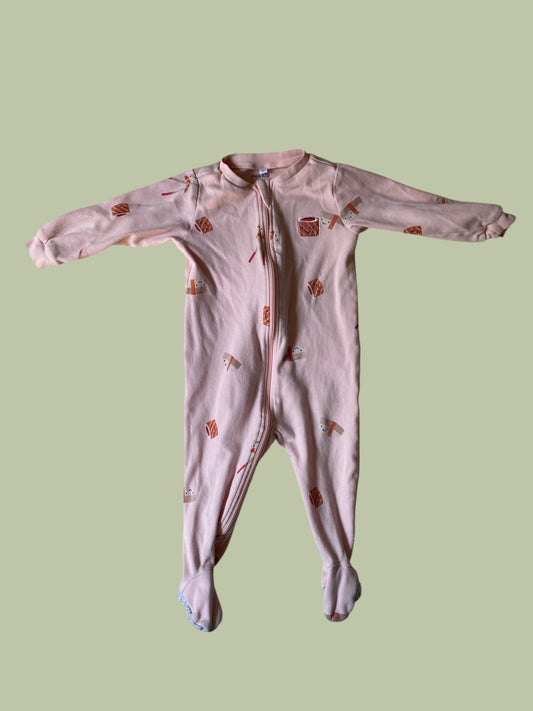 Organic cotton footed 2-way-zip sushi sleeper 12m | Pekkle