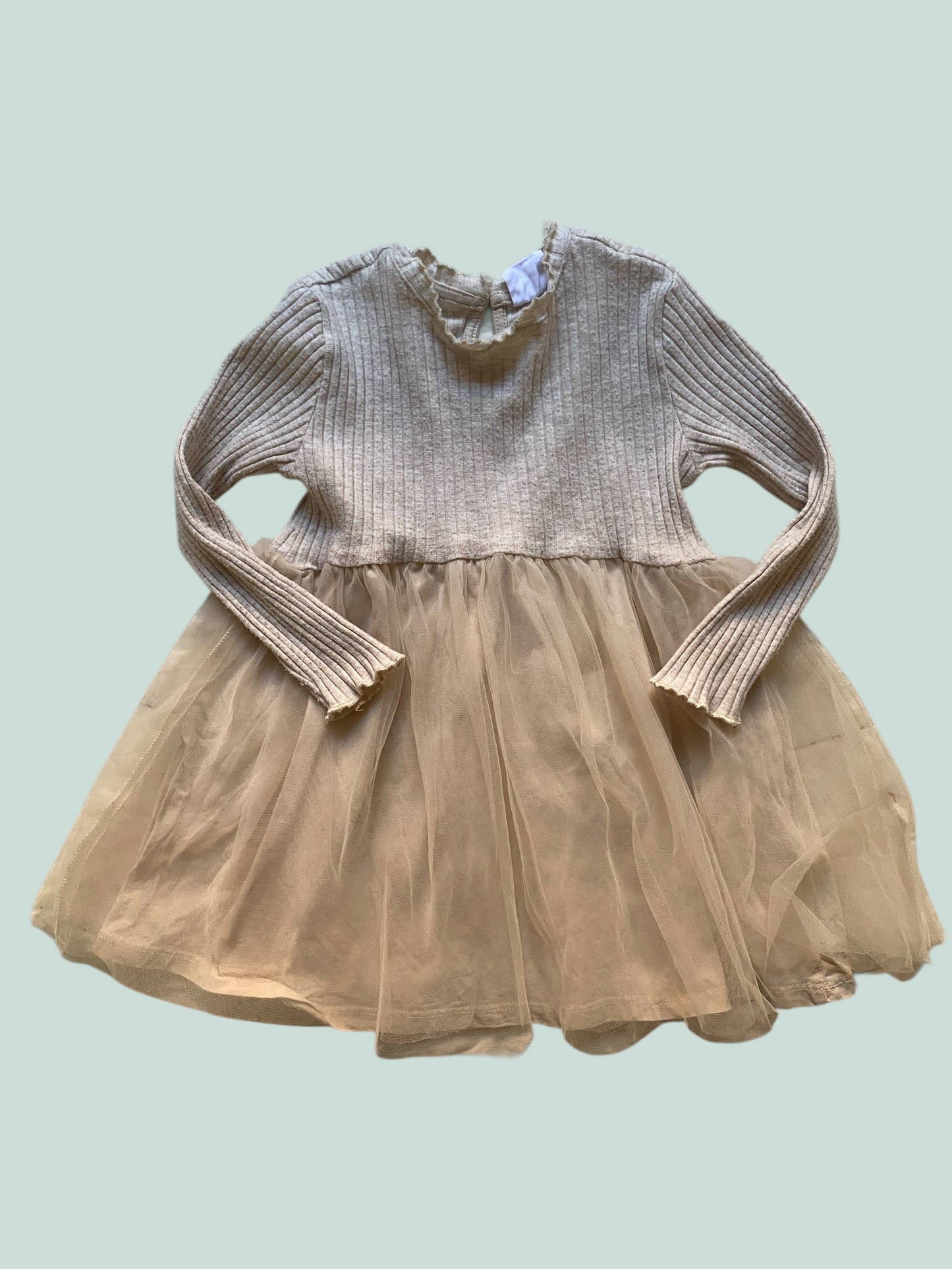 Cotton dress with tulle skirt 2-3Y | Zara