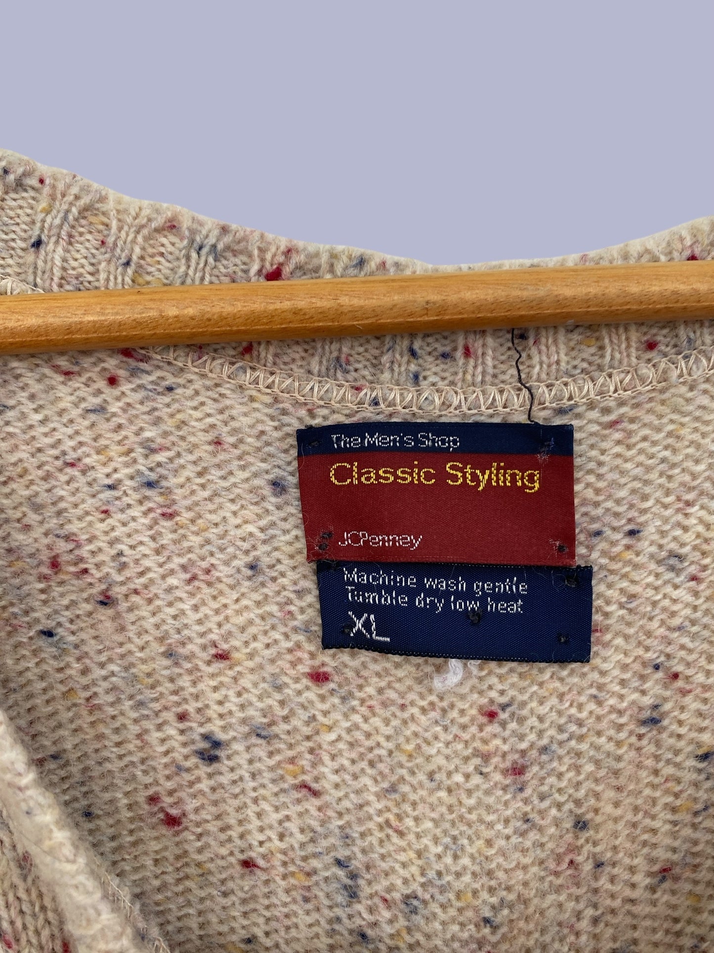 Speckle vintage knit wool blend sweater mens' XL | J C Penney