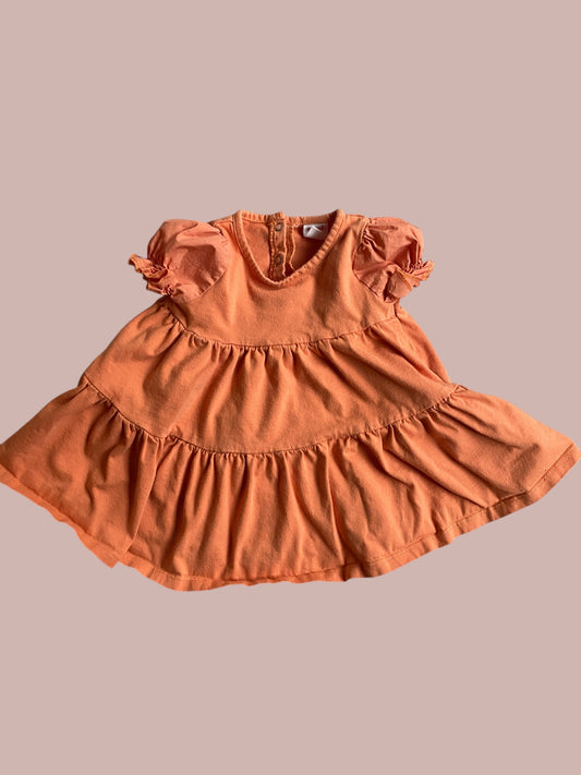 Orange cotton dress 6-12m | Seed Heritage