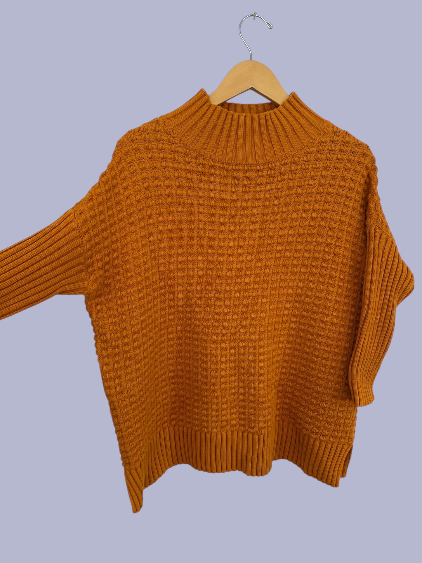 Cotton popcorn high neck knit sweater women's small | French Connection NEW