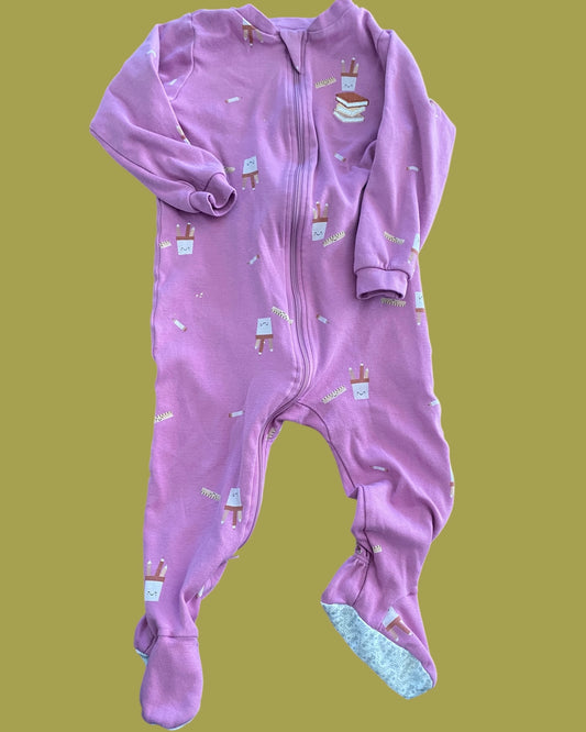 Organic cotton books footed two-way-zip sleeper 18m | Pekkle