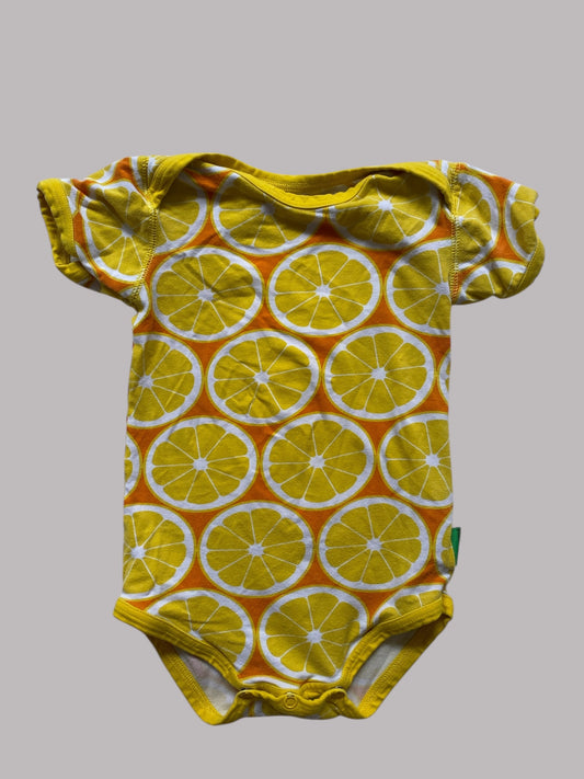 Cotton lemon onesie 6-12m (74, generous) | Plastisock