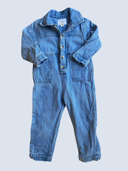 Denim cotton boiler suit 12m | Rise Little Earthling