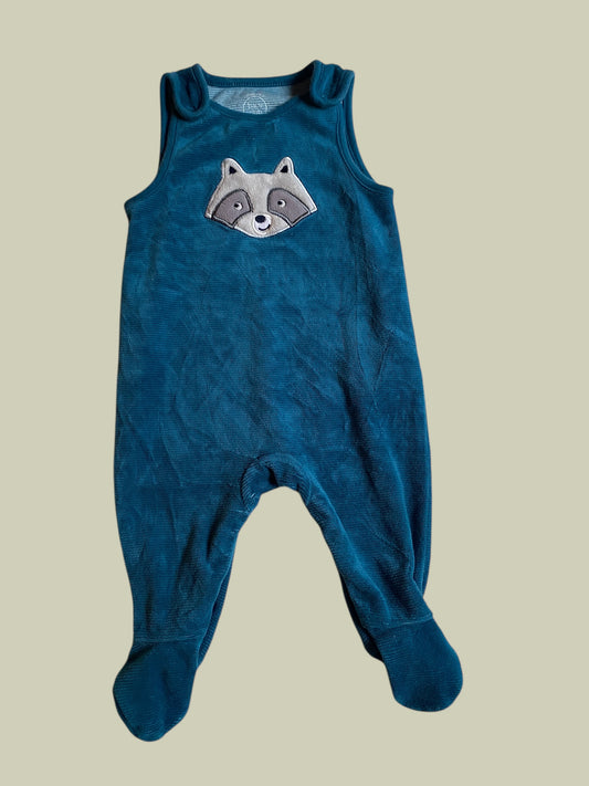 Raccoon footed romper 3-6m (68) | Baby Club