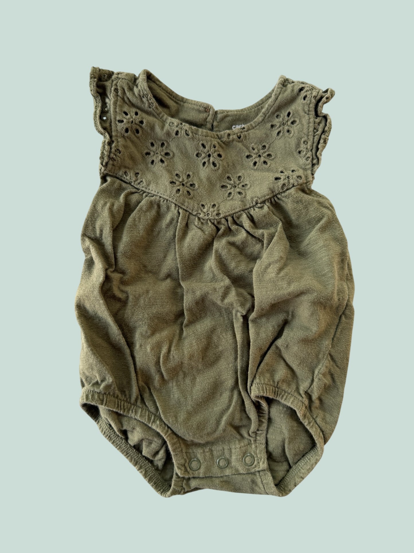 Green cotton onesie 6m | Carter's