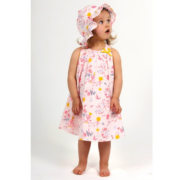 Cotton flower and cat dress 9m | Sucre d’Orge