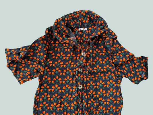 Viscose flower jumpsuit with buttons 12Y | Monorpix