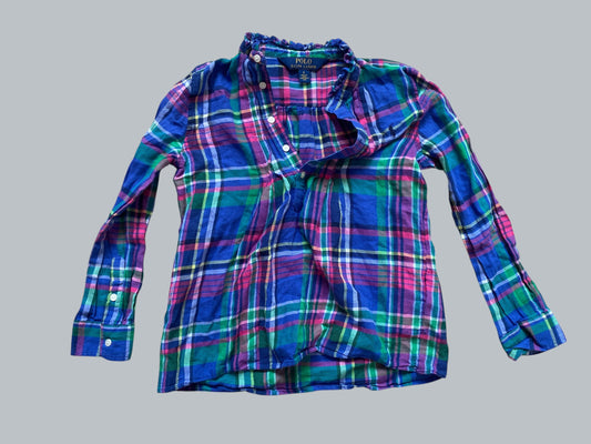 Checkered soft long sleeve cotton shirt 6Y | Ralph Lauren