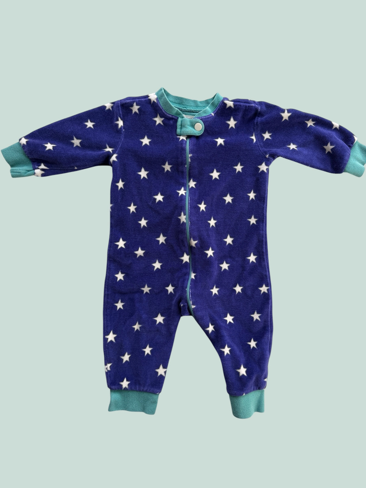 Cotton blend star velour sleeper 3-6m | Hatley