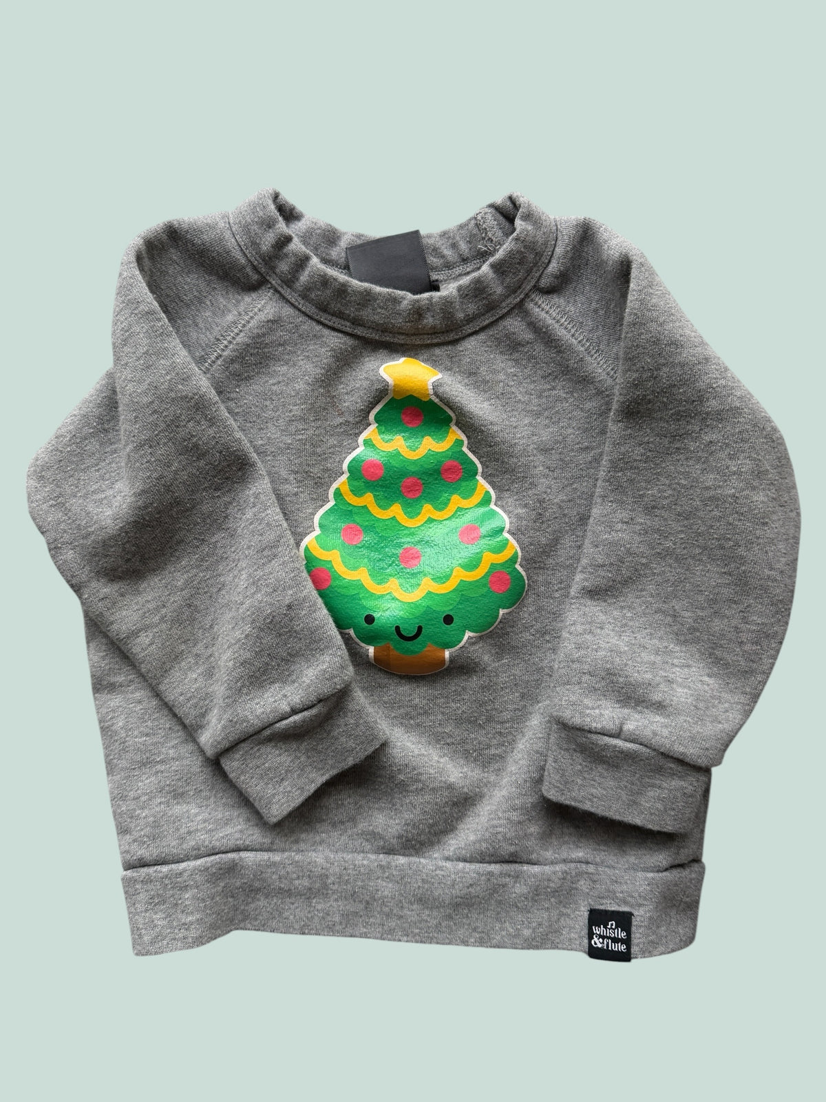 Organic cotton Christmas tree sweater 1-2Y | Whistle & Flute