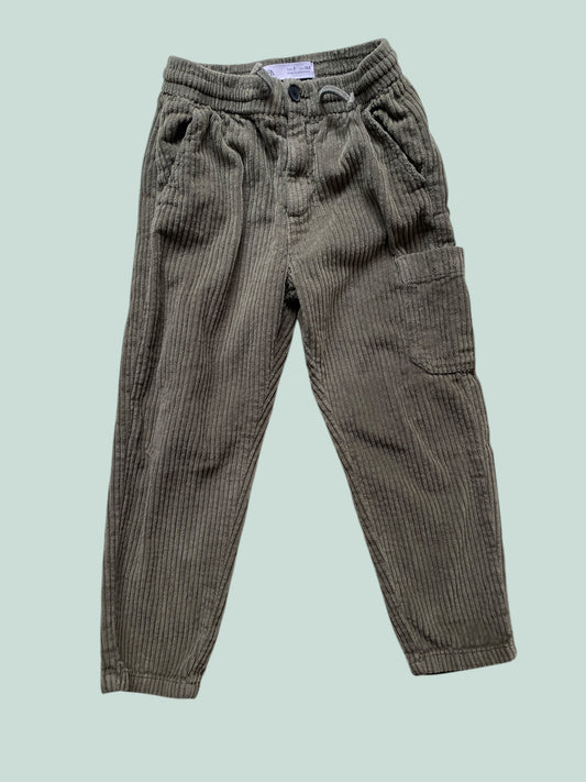 Khaki green corduroy pants 7Y | Zara