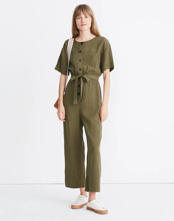Short-sleeve belted lyocell jumpsuit women’s XS | Madewell