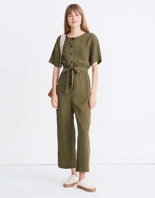 Short-sleeve belted lyocell jumpsuit women’s XS | Madewell