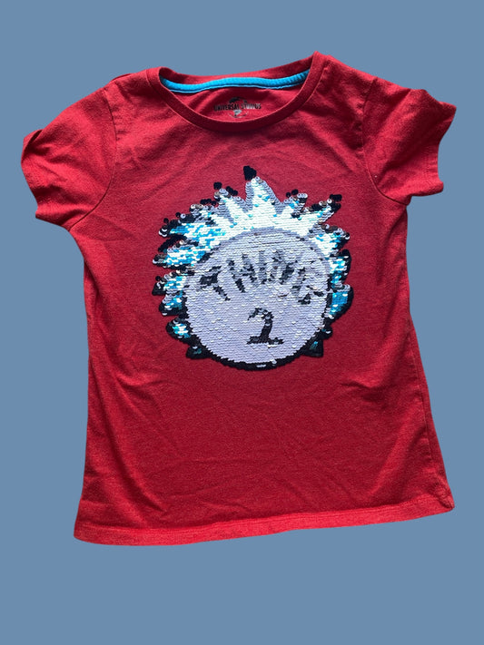 Thing 2 sequin t-shirt 6-8Y (youth small) Universal Studios
