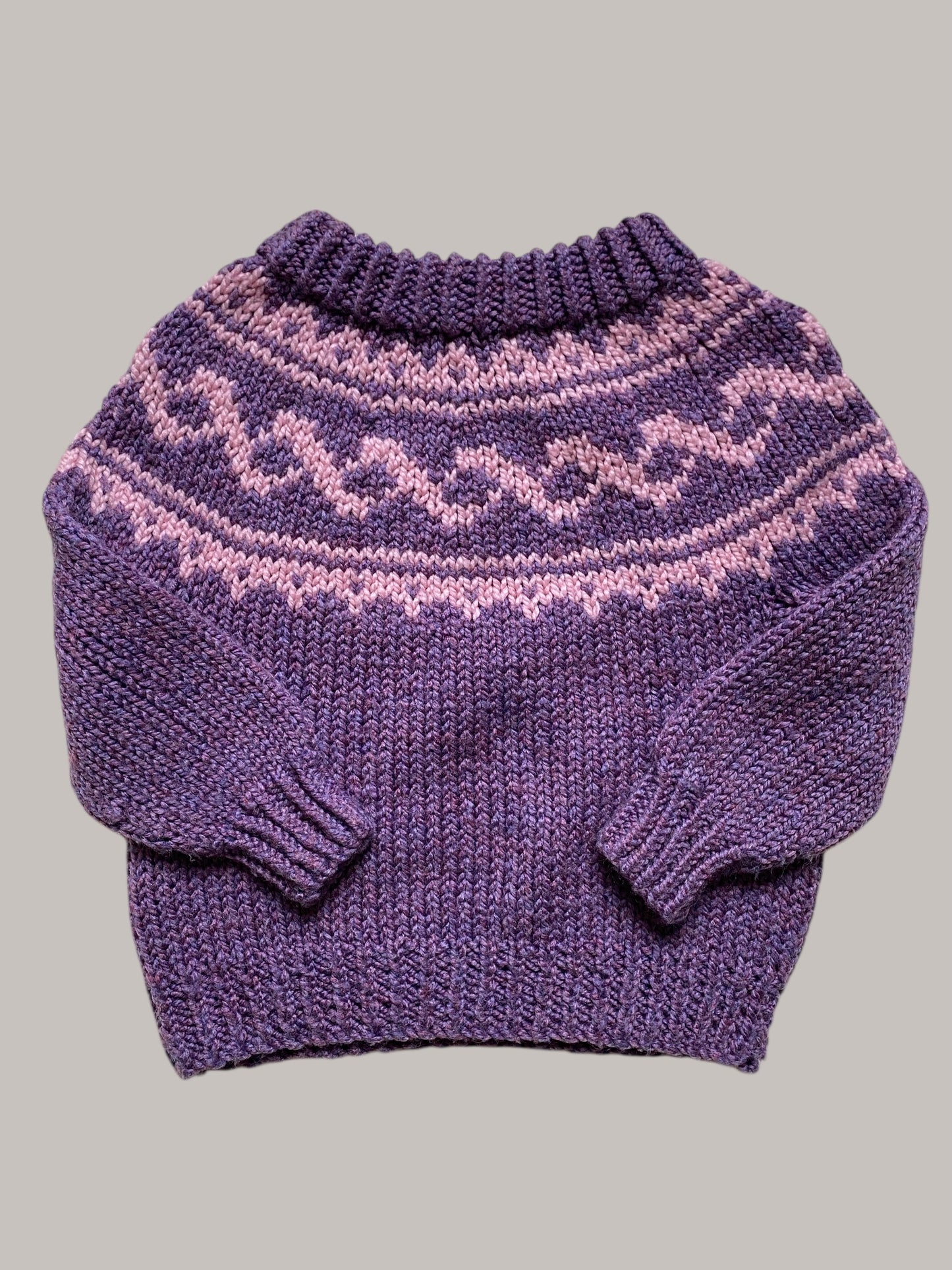 Handmade purple x pink knit pullover 5Y