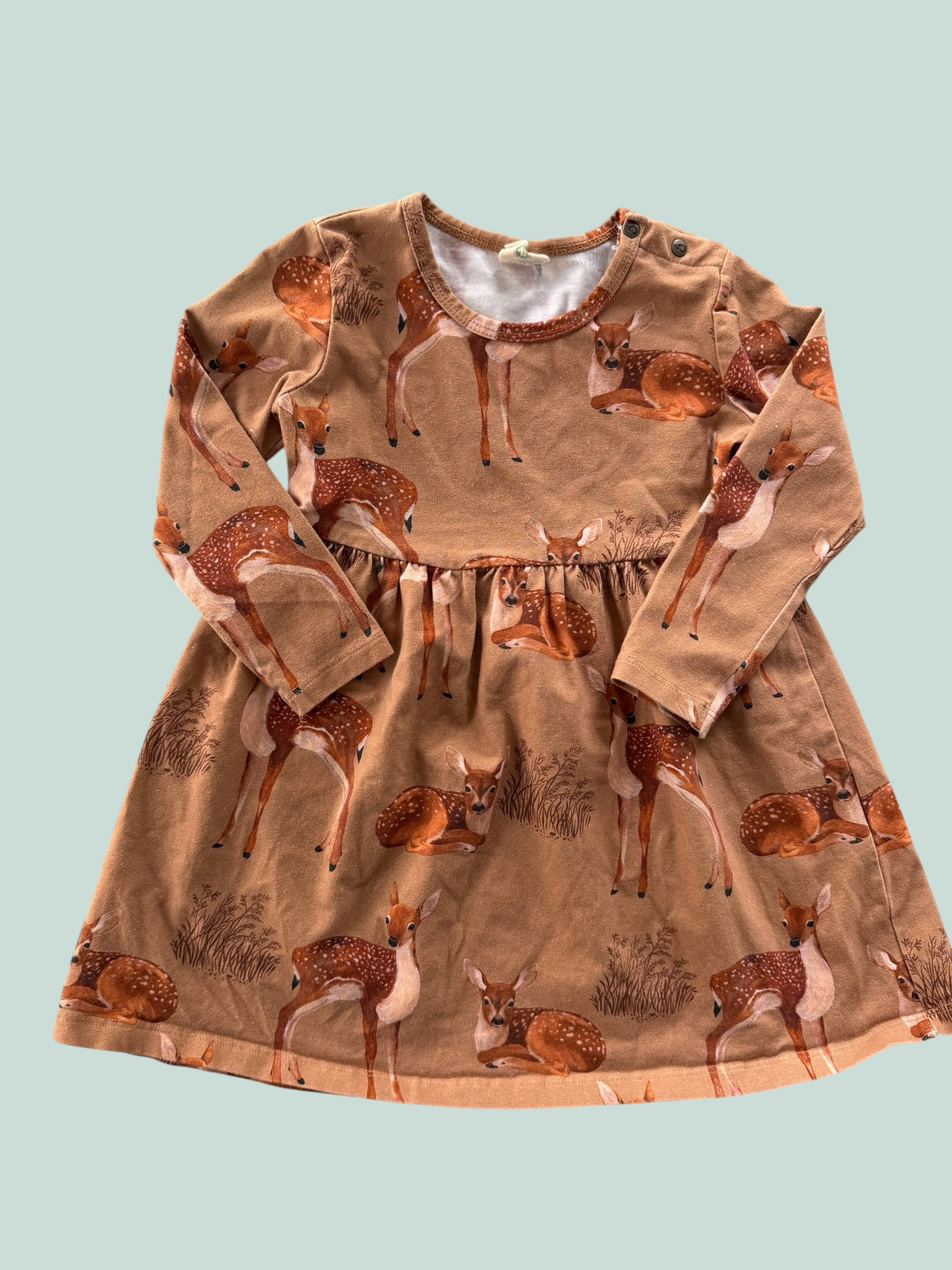 Organic cotton deer dress 2Y (92) | Walkiddy