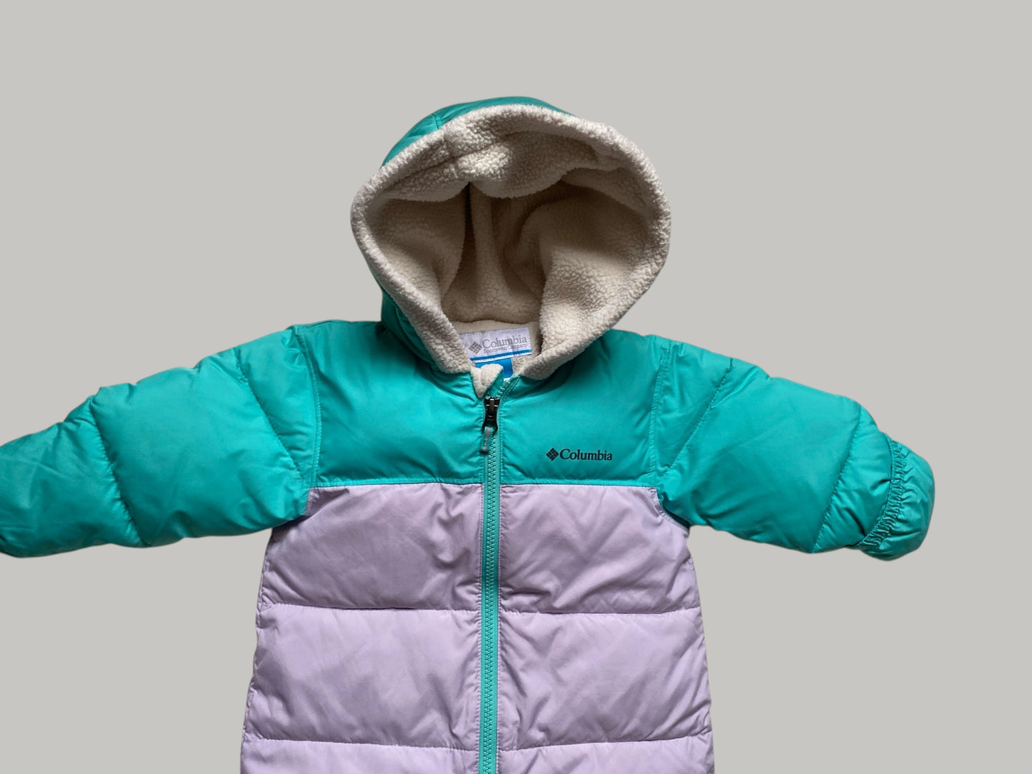 Colour block snowsuit and bunting suit 2-in-1 12-18m | Columbia