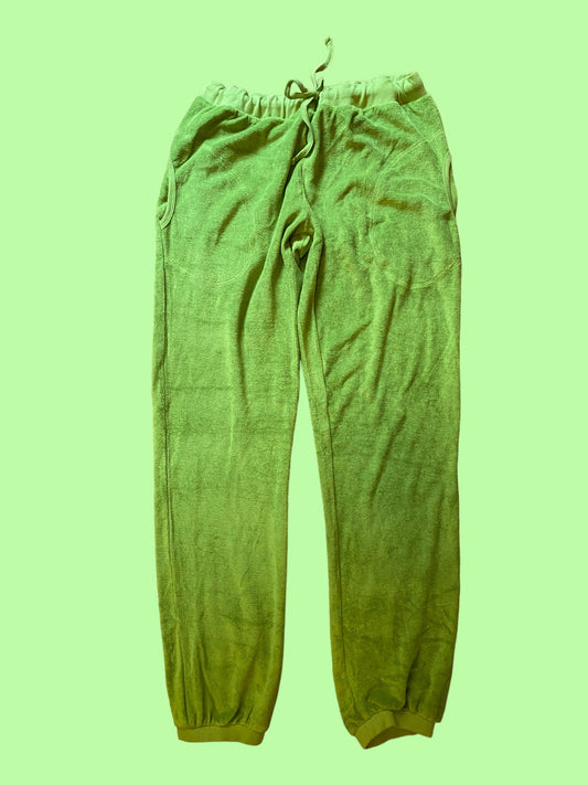 Organic cotton green Terry pants - women’s large (42/44) | Duns Sweden