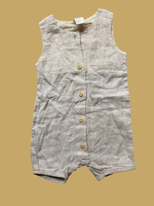 Linen/cotton romper 2-4m | H&M