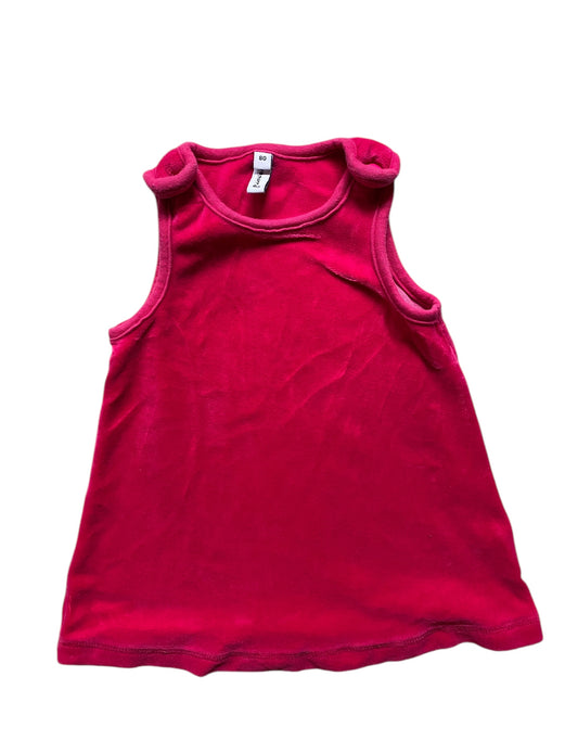 Organic cotton hot pink velour dress 9-12m | Maxomorra