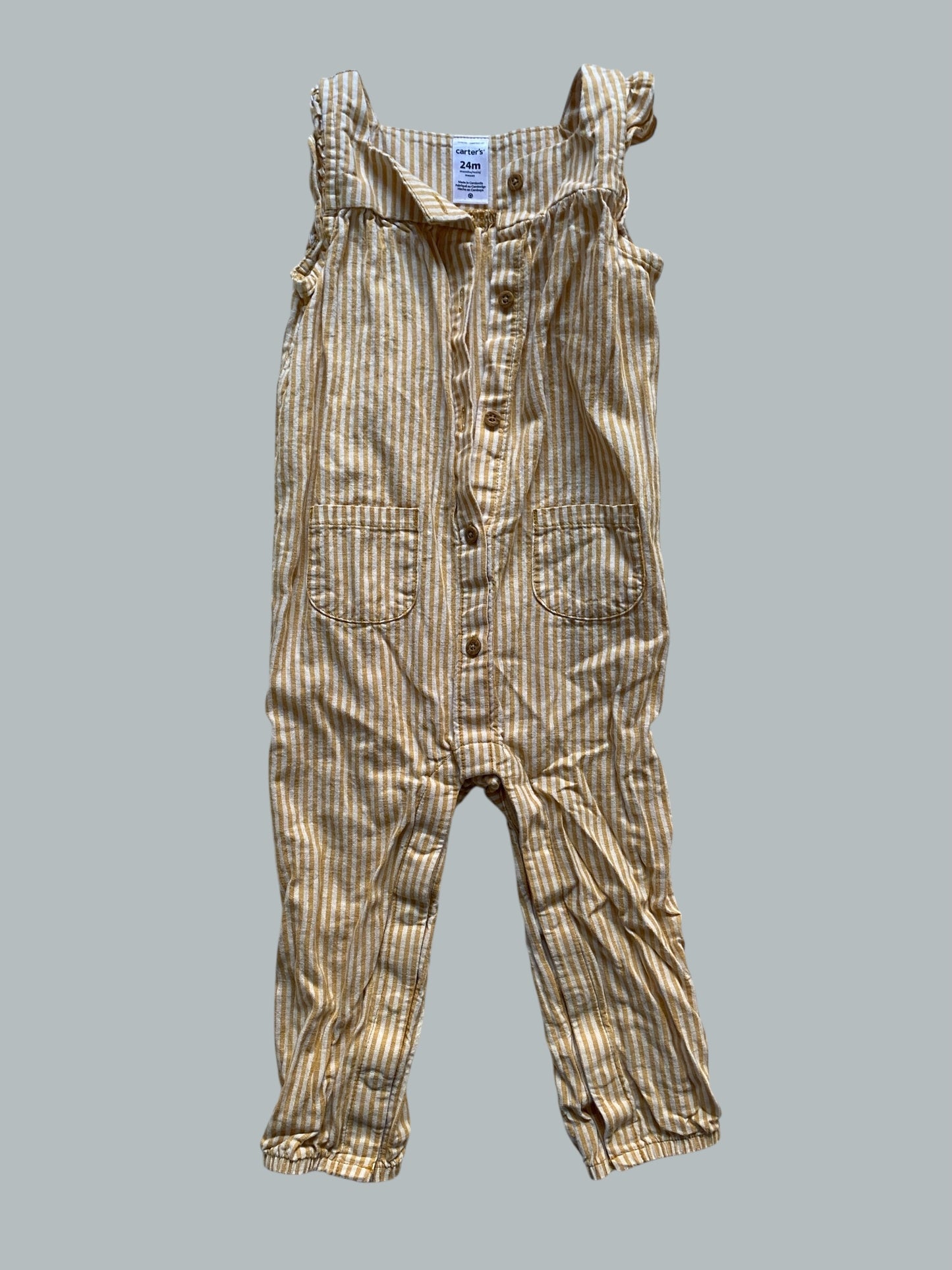 Linen/cotton blend striped rompersuit 24m | Carter's
