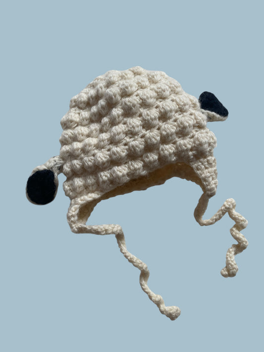 Thick animal wool bonnet 0-6m | Handmade