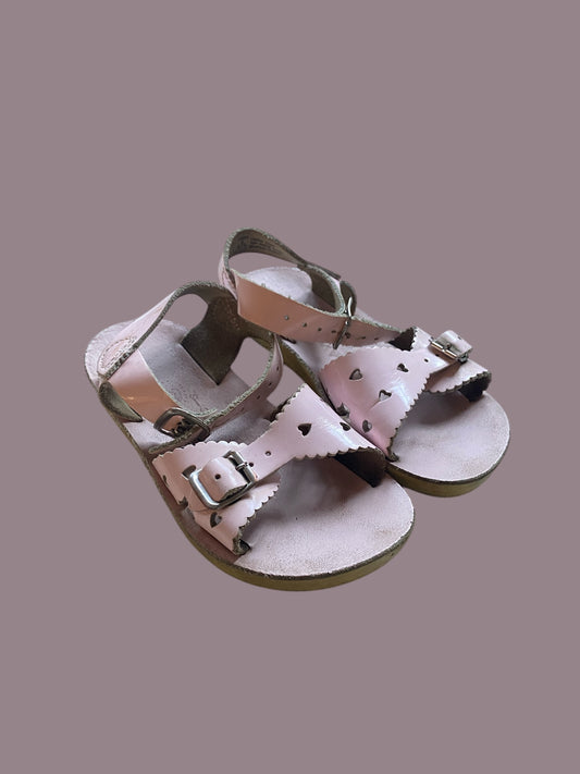 Rose blush shiny sandals 9 US Little Kid | Sun San