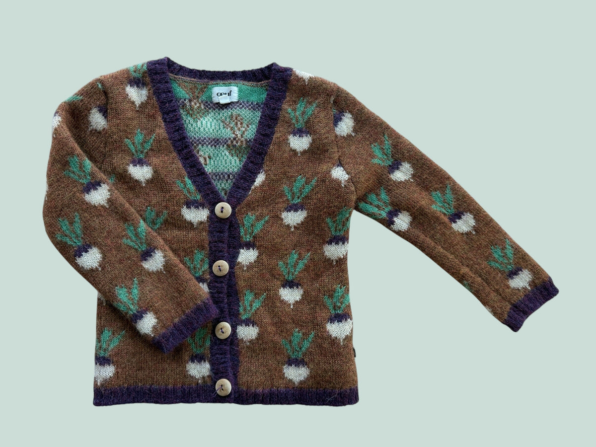 Baby alpaca radish knit cardigan ~18m | Oeuf