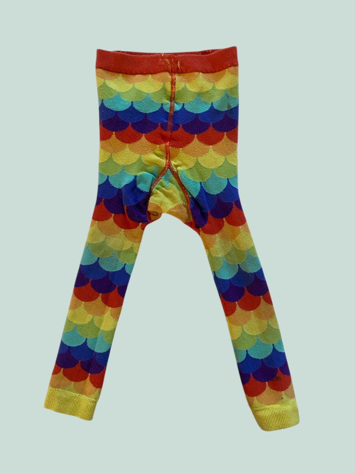 Organic cotton rainbow scales knit leggings 18-24m | Slugs and Snails