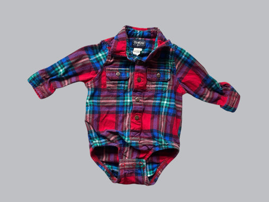 Cotton plaid onesie 12m | OshKosh