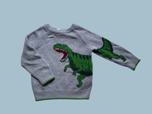 Cotton blend dinosaur knit sweater 3Y | Gap