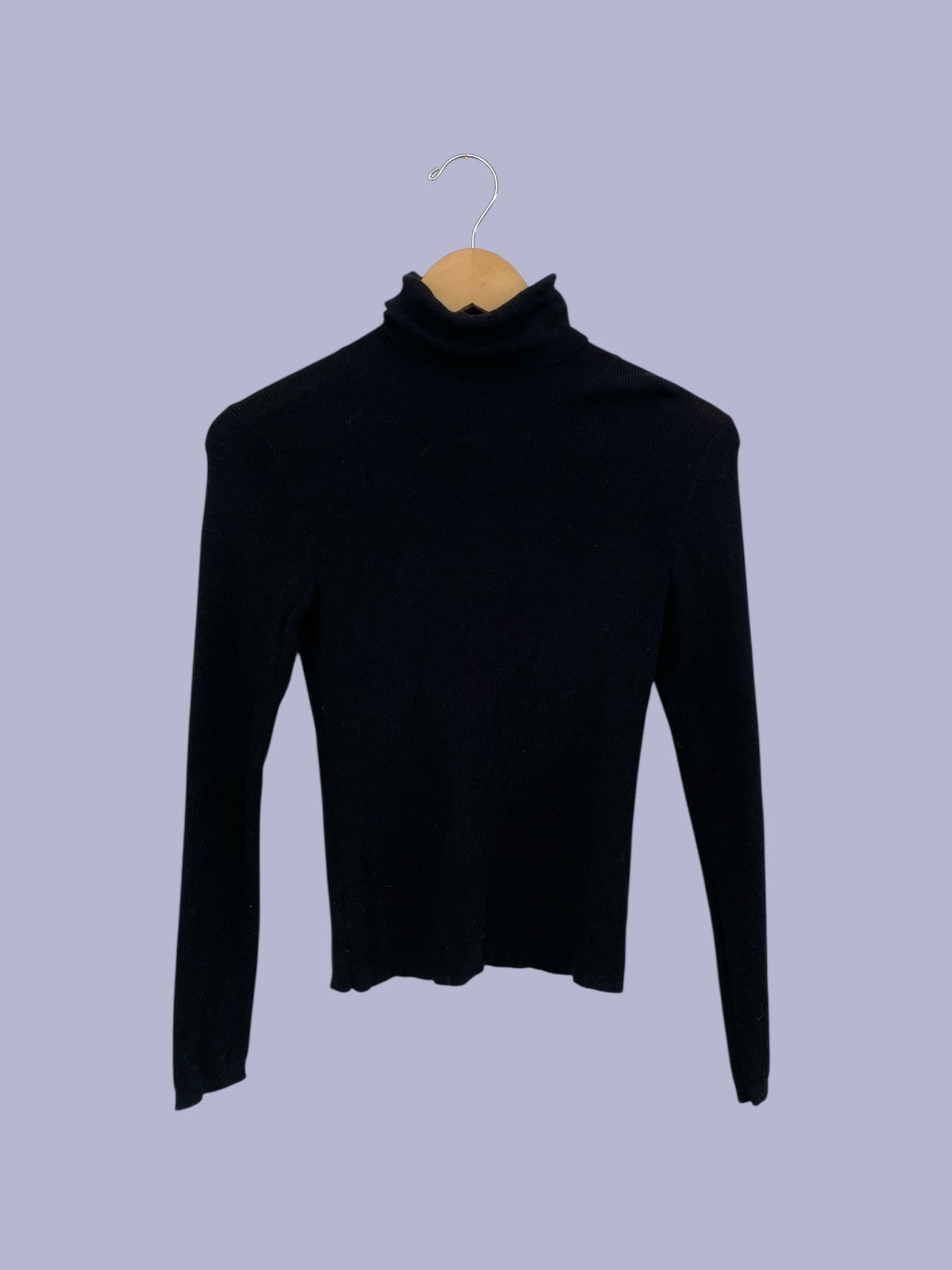 Black merino wool turtleneck sweater women's XS | Banana Republic