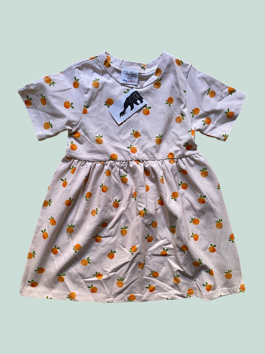 Cotton oranges dress 3-4Y | Clay Bear NEW