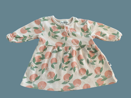 Organic cotton oranges dress 3-6m | Rabbit + Bear