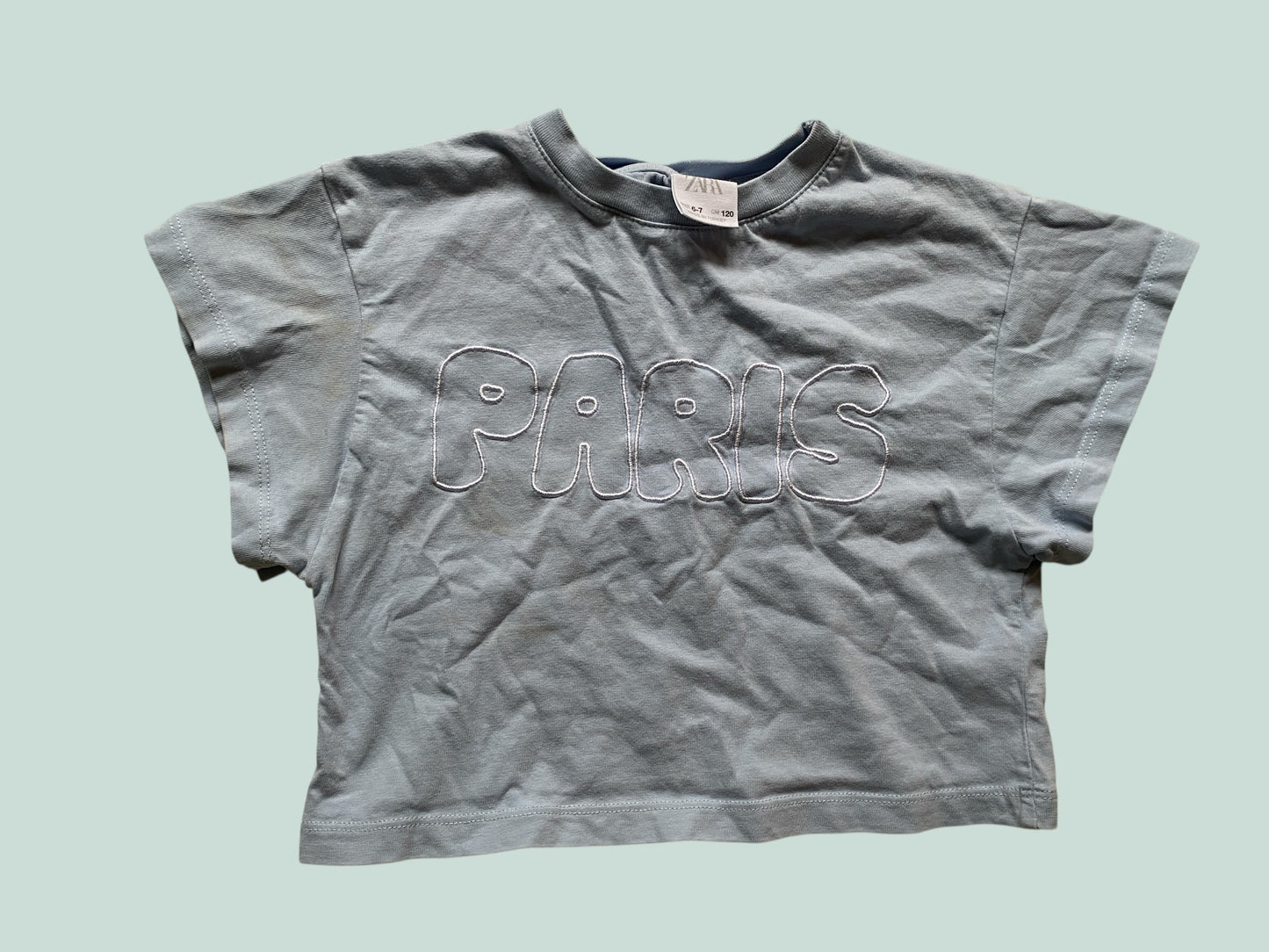 Cropped cotton top 'Paris' 6-7Y | Zara