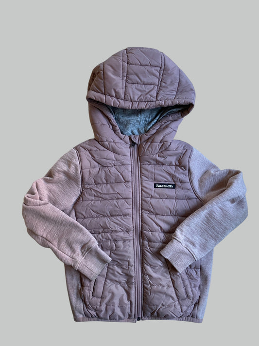 Pink cotton lined puffer sweater 7-8Y | Roots
