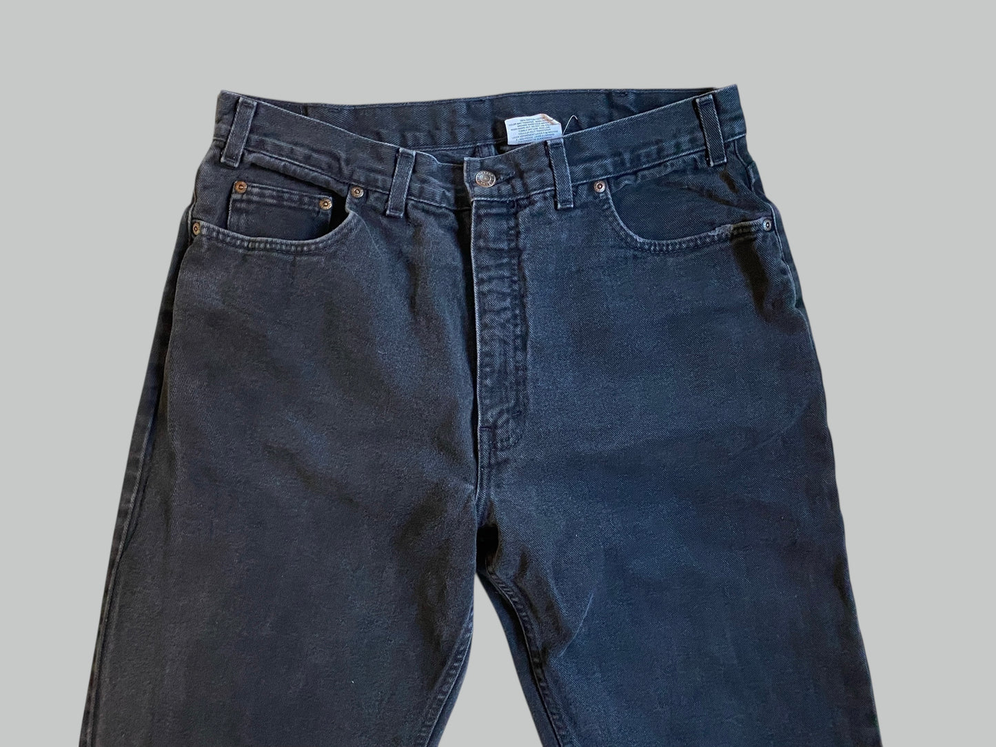 Vintage black denim cotton jeans 36/34 regular adult, made in Canada  | Kirkland