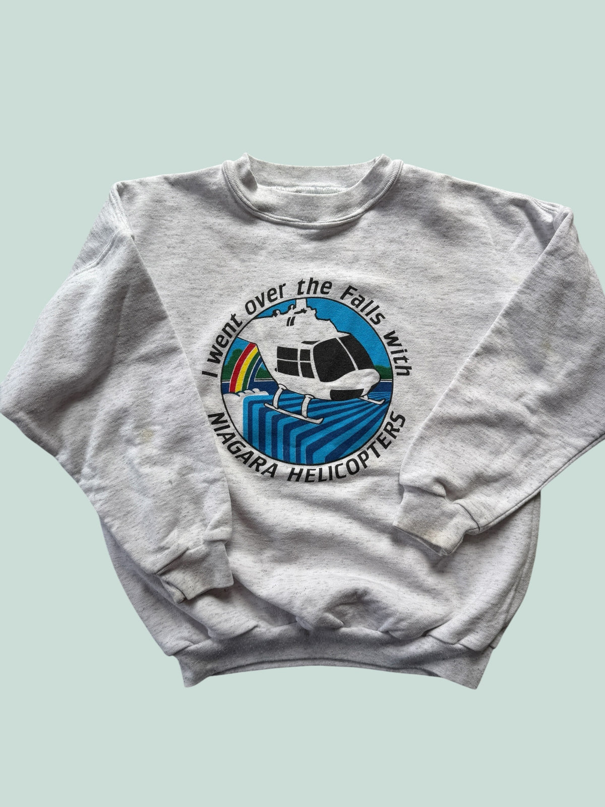 Vintage "I went over the Falls with Niagara Helicopters" sweater ~10-12Y