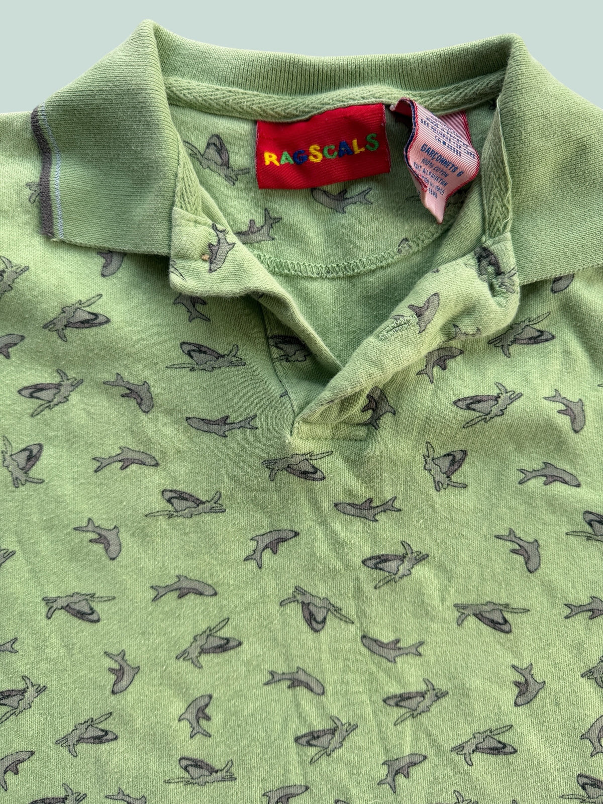 Vintage cotton shark polo shirt 6Y | Ragscals