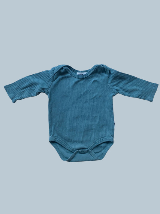 Mint green organic cotton onesie 3-6m | Rabbit + Bear