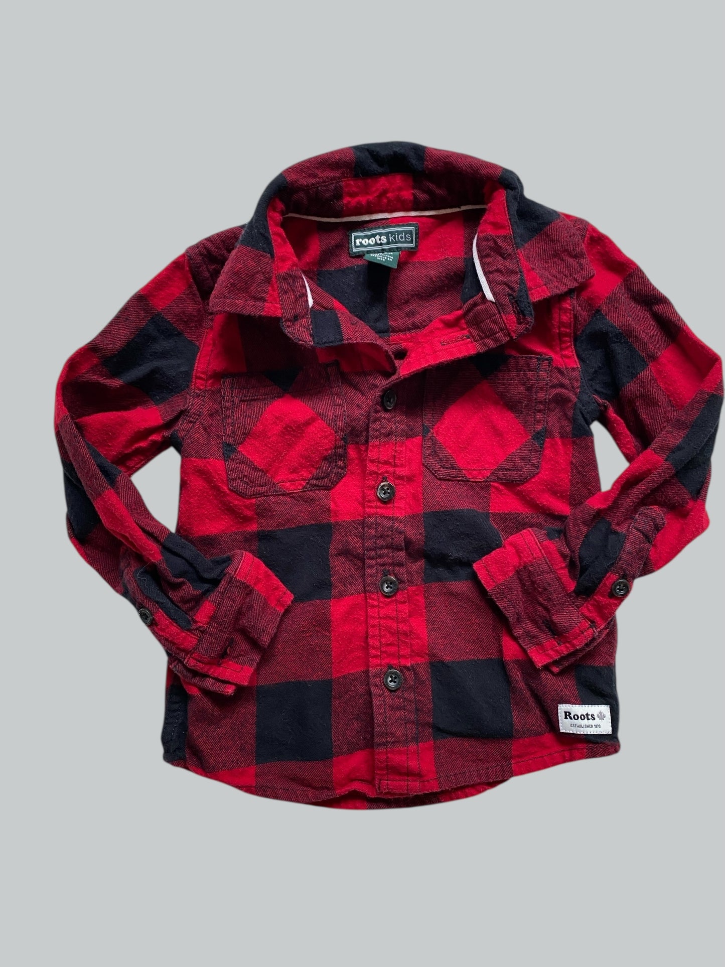 Cotton plaid shirt 2Y | Roots
