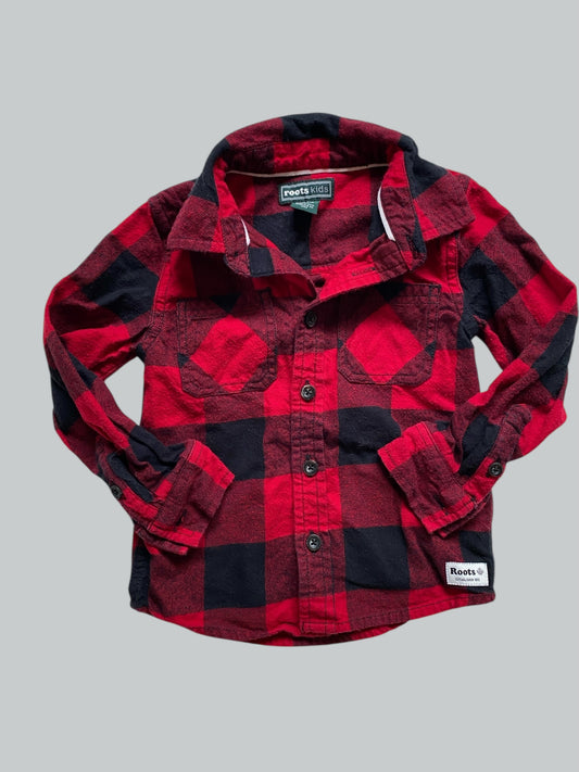 Cotton plaid shirt 2Y | Roots